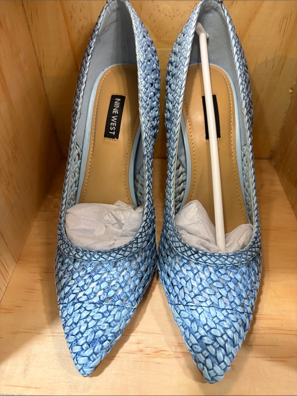 Nine West Light Blue Braided Tatianaw2 Pointed-Toe Pumps